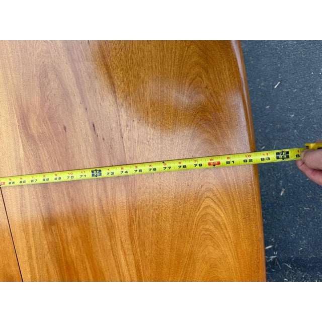 Brown Vintage Art Decor Style Solid Hard Rock Maple Butter Fly Leave Dining Table For Sale - Image 8 of 16