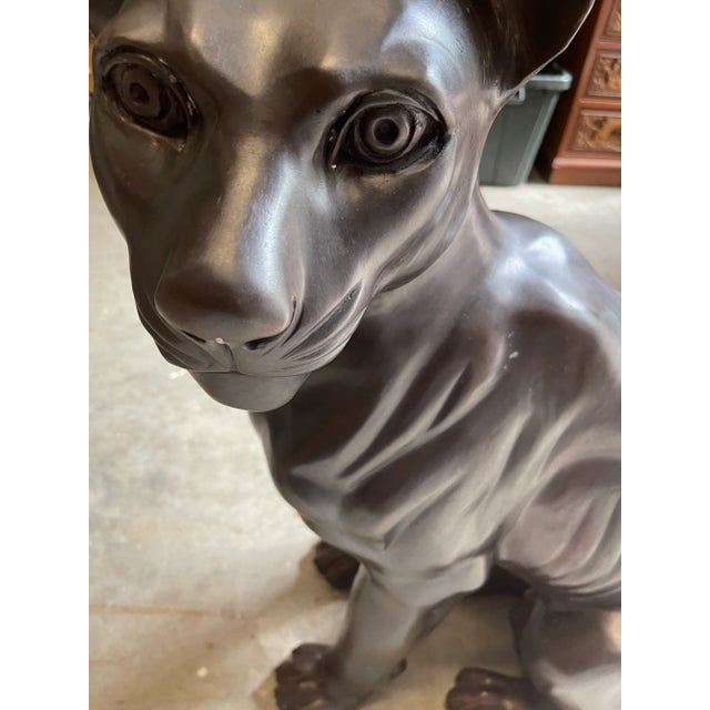 Absolutely stunning, heavy black panther. Not exactly an expert so I can’t guarantee but believe it is cast bronze. This...