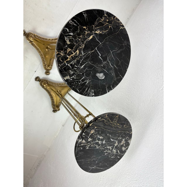 Antique Early 20th Century Empire Style Marble Topped Pedestal Tables For Sale - Image 9 of 11