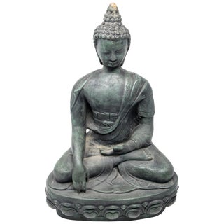 Contemporary Buddha Sandstone Garden Statue For Sale