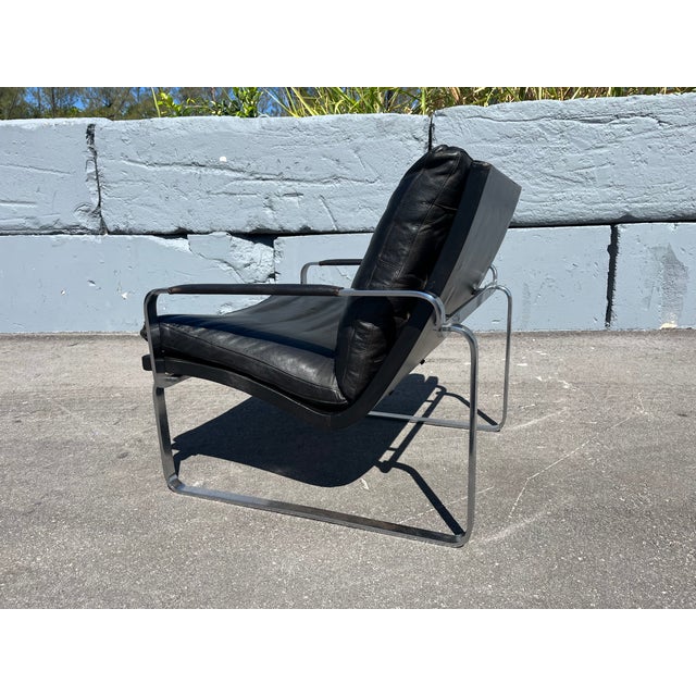 1970s Jørgen Lund & Ole Larsen Pair of Lounge Chairs in Black Leather For Sale - Image 11 of 18