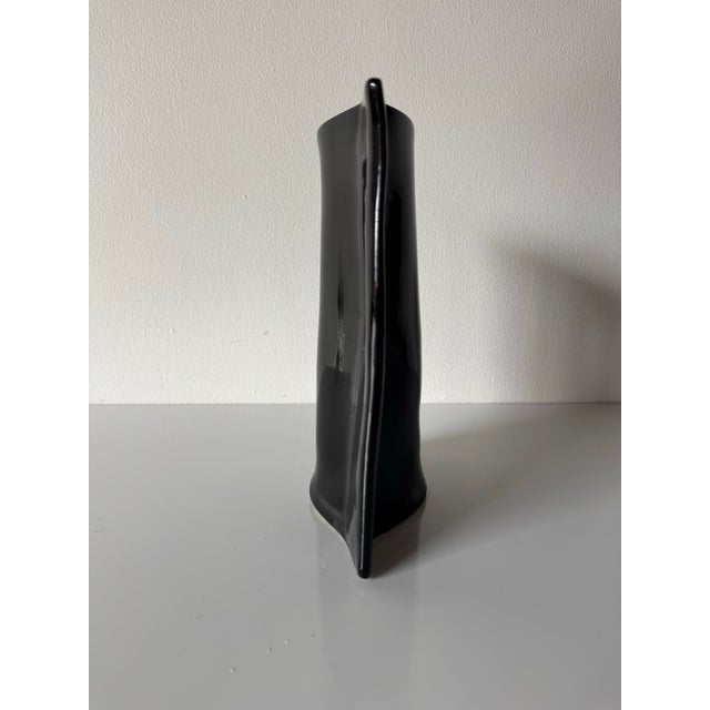 2000 - 2009 2001 Vintage Jes Black Glazed Sculptural Art Ceramic Vase For Sale - Image 5 of 11