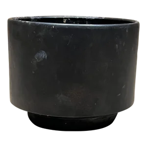 1960s Gainey Pottery Footed Black Planter Architectural Modern