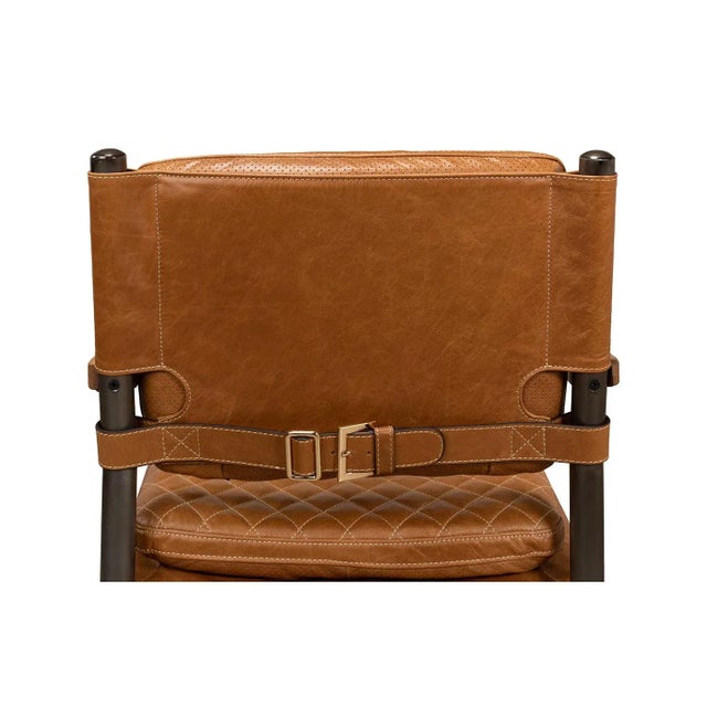 Mid-Century Modern Style Contemporary Leather Armchair For Sale In Raleigh - Image 6 of 11