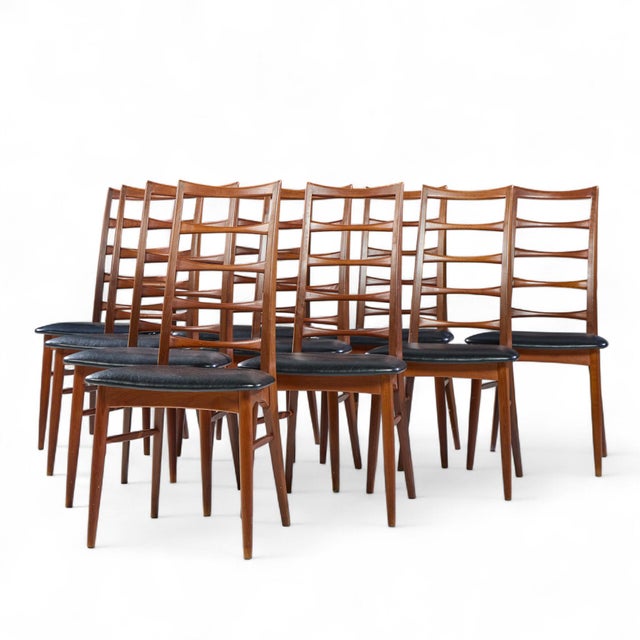 Mid-Century Modern Niels Koefoed for Koefoeds Hornslet Lis Danish Teak Dining Chairs - Set of 10 For Sale - Image 3 of 11