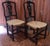 Pair of wooden spool high chairs with straw seats, made in italy in the late 19th century. The shaped backrest and the...