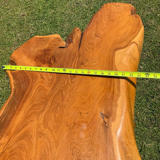 Vintage Handcrafted Rustic Live Edge Log Dining Set With Four Sculpted Wood Chairs For Sale - Image 15 of 16