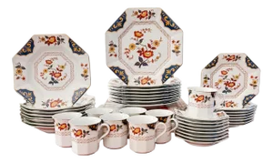 Vintage Mikasa "Far East" Imari Style Octagonal 40-Piece Dinnerware Set – Service for 8