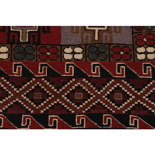 1960s Vintage Tribal Soumakh Wool Rug - 6'2" X 7'10" For Sale In New York - Image 6 of 9