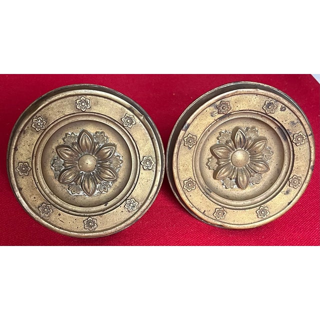 Large Antique 19th Century American Federal Empire Spun Brass Classical Drapery Tie Backs - A Pair For Sale In New York - Image 6 of 16