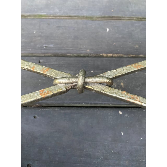 Late 20th Century Neoclassical Iron and Tessellated Stone Ram’s Head Console Table Attributed to Maitland Smith For Sale - Image 9 of 10