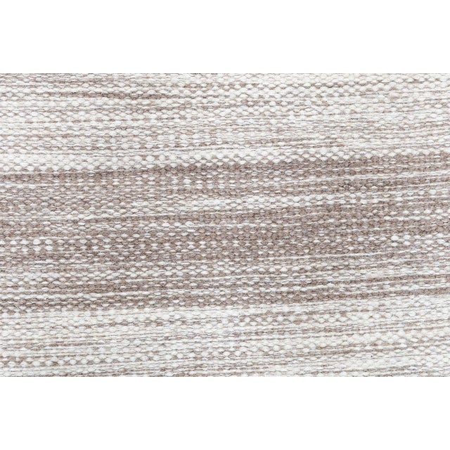 Early 21st Century Contemporary Striped Brown and Beige Flat-Weave Wool Rug by Doris Leslie Blau For Sale - Image 5 of 9