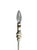 Shabby Chic Vintage Crackle Finish Candlestick Accent Lamp With Matching Shade For Sale - Image 3 of 5