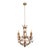 Restored Vintage Italian Gilt Tole Foliate Chandelier For Sale