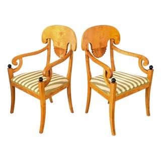 Early 20th Century Pair of Danish Biedermeier Armchairs For Sale