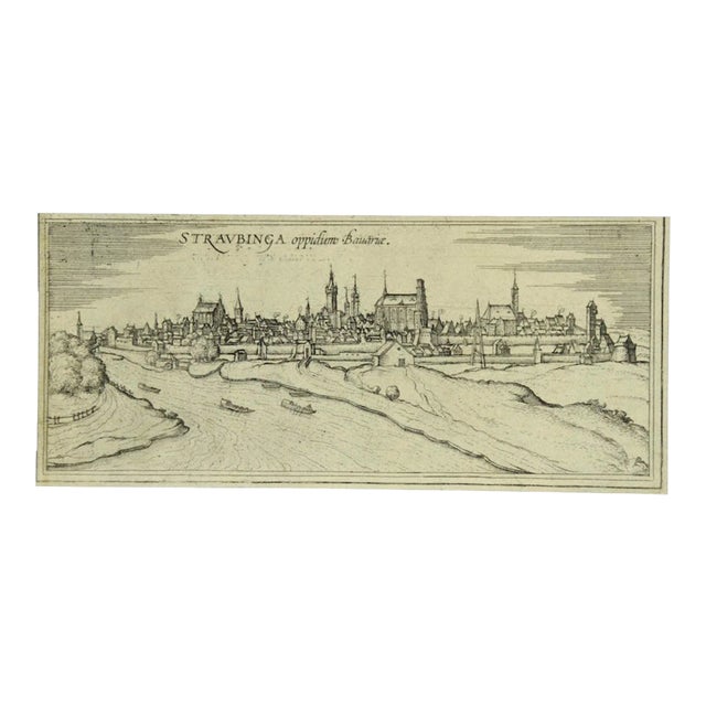 Franz Hogenberg - View of Straubing - Etching - Late 16th Century For Sale