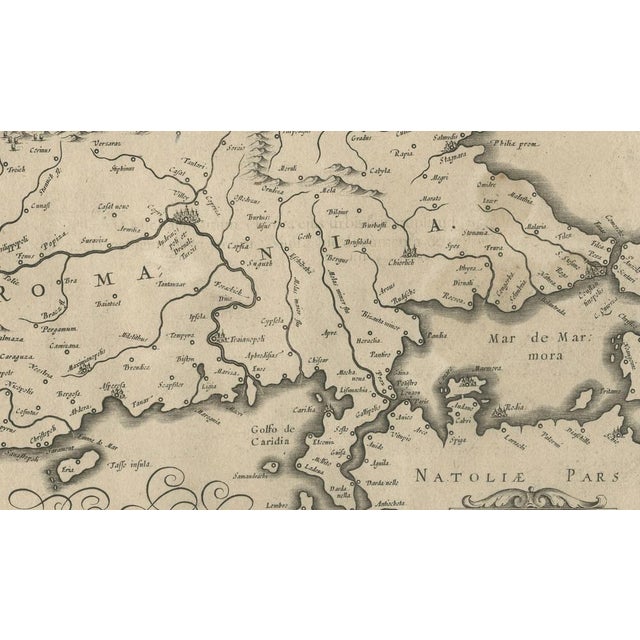 Paper Map of Ottoman Balkans and Walachia from Blaeu / Aeg, Bulgaria, Romania, 1650s For Sale - Image 7 of 10