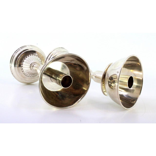 Silver Candlesticks with Turned Shafts, Set of 2 For Sale - Image 5 of 8