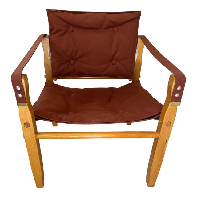 Vintage Gold Medal Safari Sling Lounge Chair Attributed to Douglas Easlett/Arne Norell For Sale