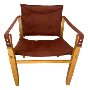 Vintage Gold Medal Safari Sling Lounge Chair Attributed to Douglas Easlett/Arne Norell
