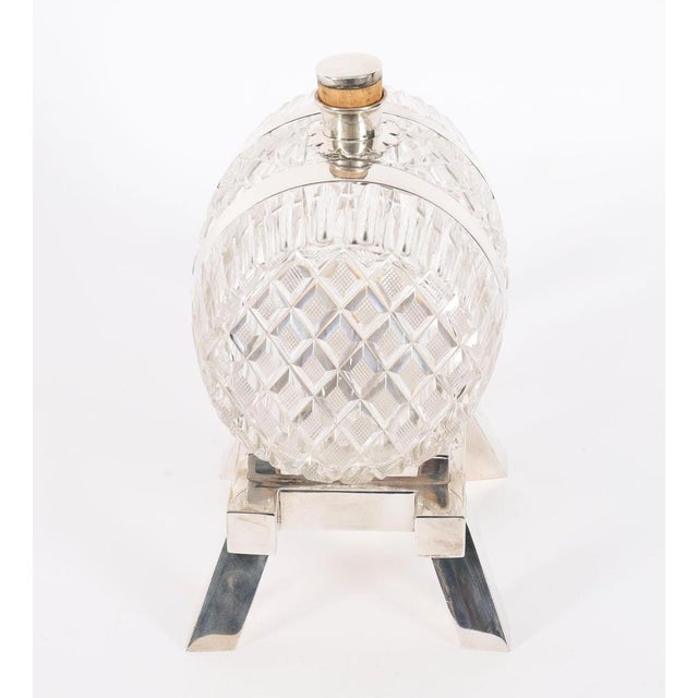 Antique 19th Century Crystal Barrel Decanter on Stand from Mappin & Webb, 1880s For Sale - Image 11 of 13
