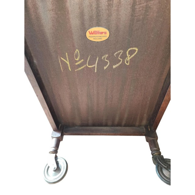 Brown 1930s-1940s Dutch Oak Tile Topped Serving Cart For Sale - Image 8 of 9