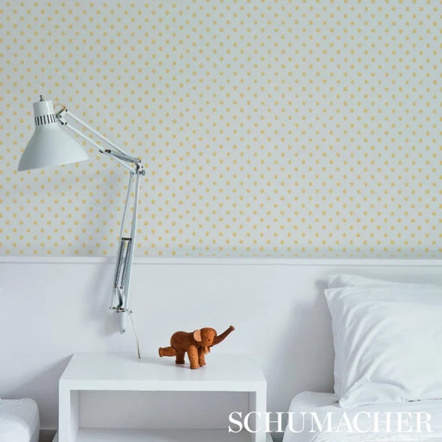 Contemporary Sample - Schumacher Astral Wallpaper in Yellow For Sale - Image 3 of 4