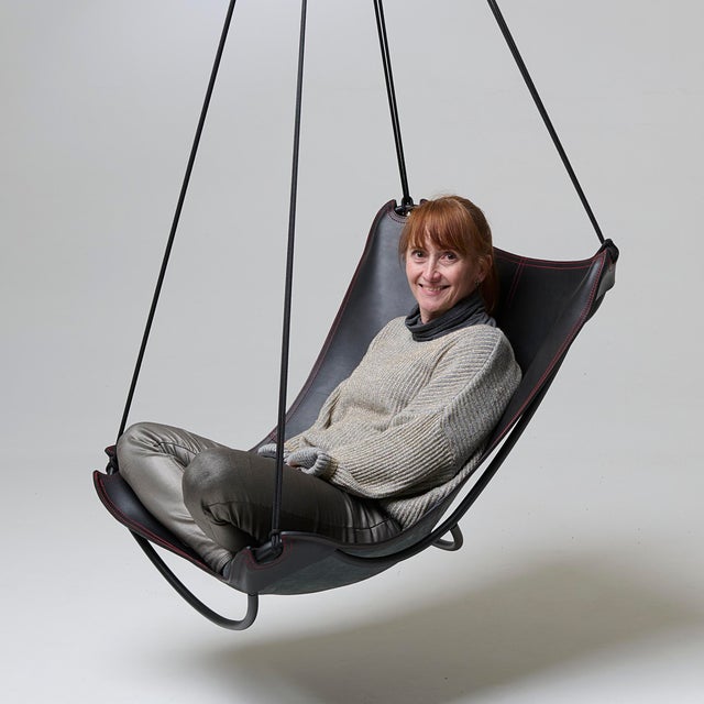 Leather hanging chair shop