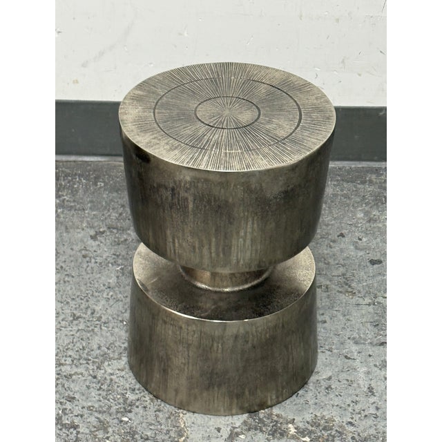 Silver Moe's Home Victor Side Table/Stool For Sale - Image 8 of 12