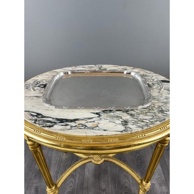 20th Century Silver-Plated Metal Serving Tray For Sale - Image 4 of 10