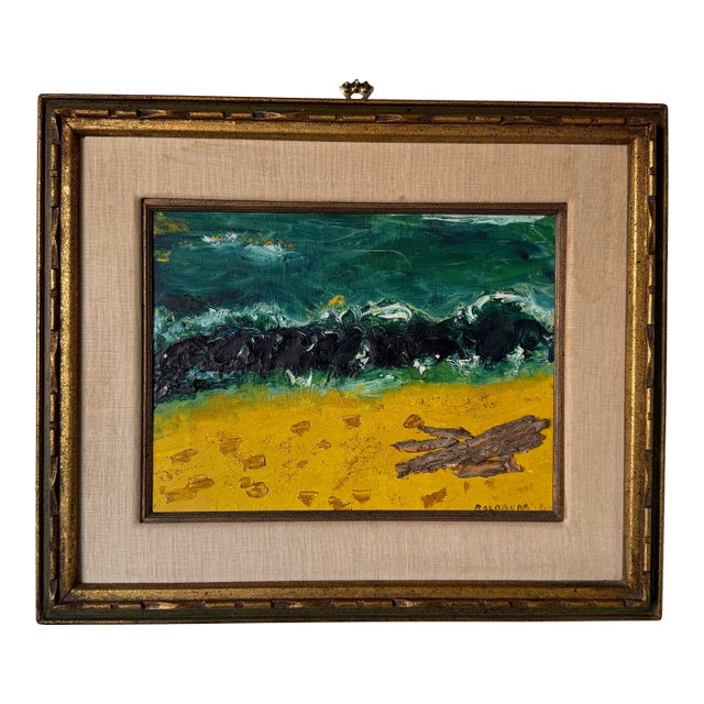 1966 Vintage Goldberg Mixed Media Impressionist Oil on Canvas Painting, Framed For Sale