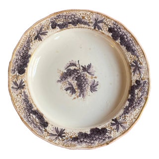 Antique Early 19th Century Derby Porcelain Plate Decorated With Grape Vine For Sale