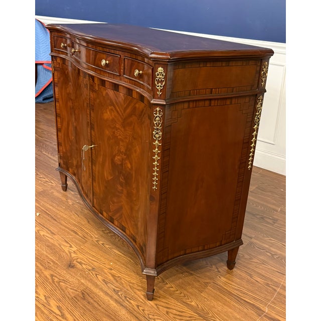 Leighton Hall Furniture Serpentine Mahogany Two Door Cabinet by Leighton Hall - Showroom Sample For Sale - Image 4 of 12
