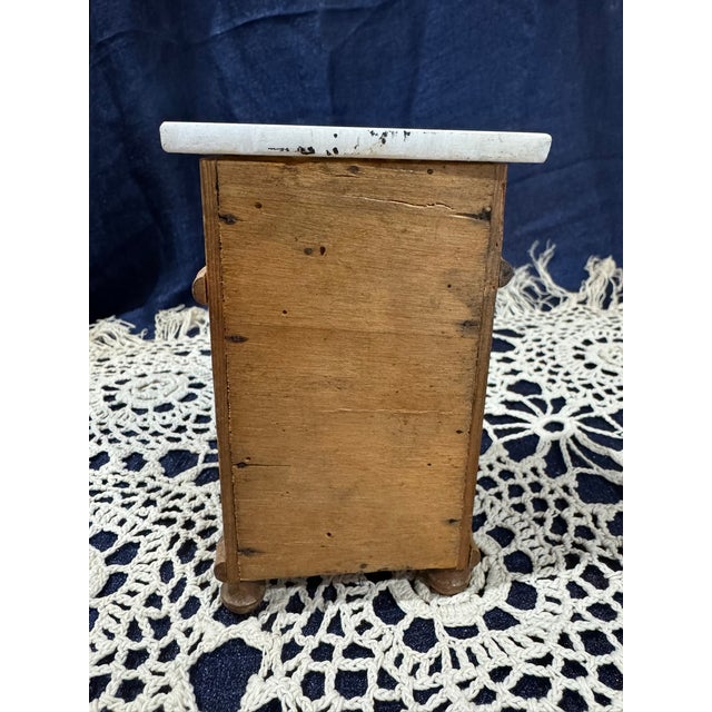 Antique French Miniature Faux Bamboo Chest of Drawers — Original Marble Top, Circa 1930 For Sale In New York - Image 6 of 6
