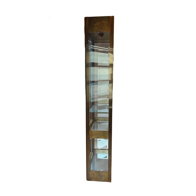 Metal 1970s Mid Century Rare Brass Vitrine Display Cabinet by Mastercraft, Attributed For Sale - Image 7 of 7