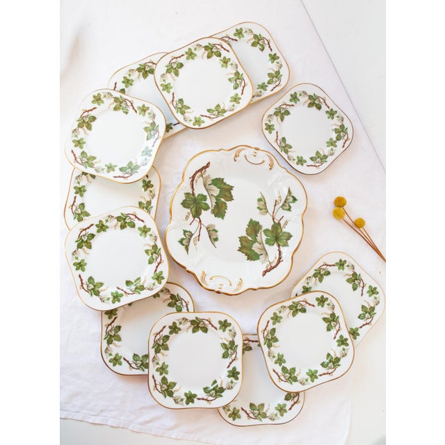 Swedish Porcelain Vinranka Dessert Set by Hackefors, 1970s, Set of 13 For Sale - Image 6 of 6