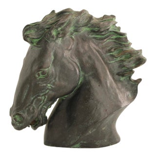 VTG Flaming Mane Horse Head Sculpture by J. Killian Spratt, Austin Productions For Sale