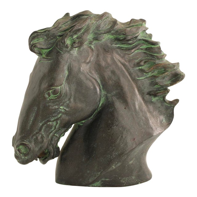 VTG Flaming Mane Horse Head Sculpture by J. Killian Spratt, Austin Productions For Sale