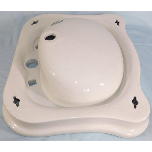 Antique Thomas Maddock's Sons Co. "Durock" Vitreous China Top-Mount (Drop-In) / Console Sink For Sale - Image 18 of 18