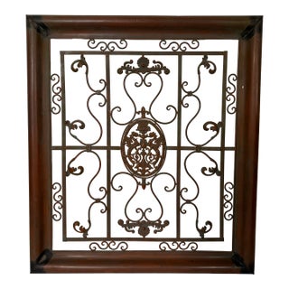Vintage Wrought Iron Panel Wall Art With Dragons For Sale
