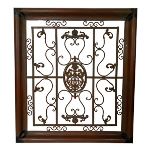 Vintage Wrought Iron Panel Wall Art With Dragons