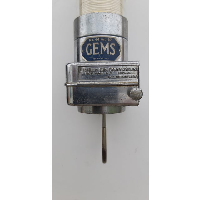 U.S. 1950s "GEMS" New York Cup Dispenser, Chrome and Glass Tube, Walt Disney Cardboard Cups, Diameter: 5.5 cm, Total...