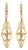 14K Yellow Gold 5/8 Cttw Diamond Geometrical Pillar Drop and Dangle Earrings, A Pair (G-H Color, SI1-SI2 Clarity) For Sale