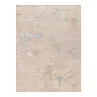 Modern Silk & Wool Beige Area Rug-10' 1'' X 14' 3'' For Sale