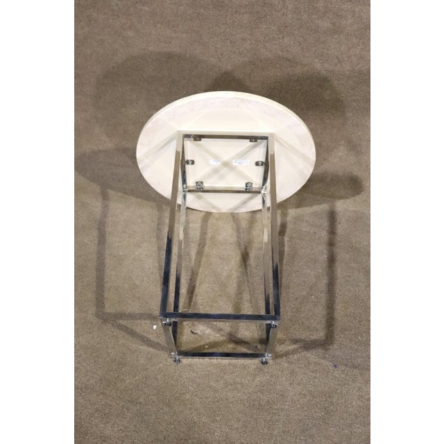 Mid 20th Century Marble & Chrome Side Tables - 2 Pieces For Sale - Image 4 of 6