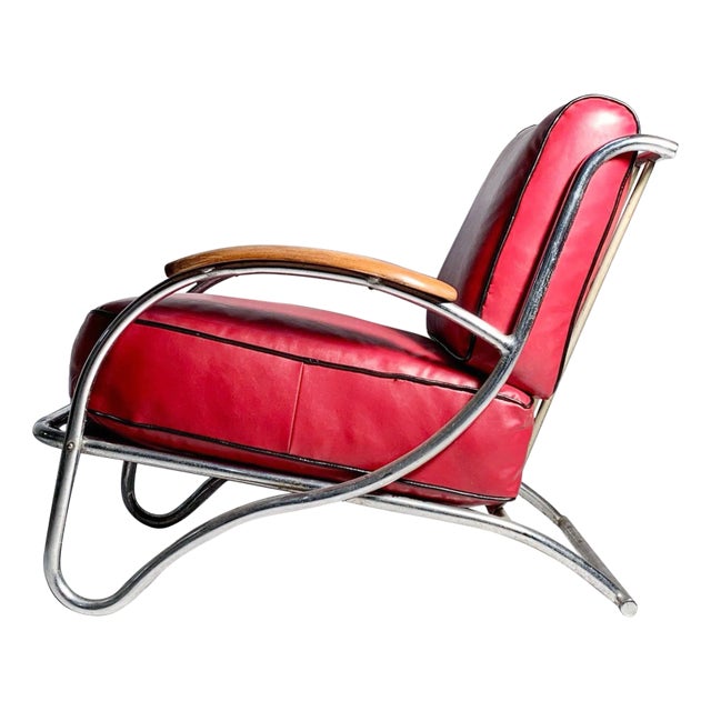 Rare Important Art Deco Lounge Chair by Kem Weber for Lloyd For Sale