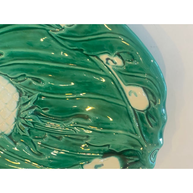 French Majolica Asparagus & Artichoke Barbotine Platter by Bavent, C. 1900 For Sale - Image 10 of 13