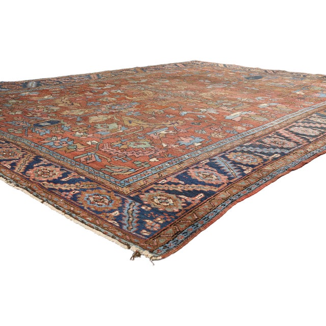 79435 Antique Persian Bakshaish Rug, 08'05 x 11'01. The Sovereign Noble: Late 19th Century Persian Bakshaish Masterpiece...