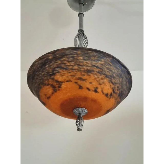 French Art Deco Hanging Lamp For Sale - Image 4 of 12