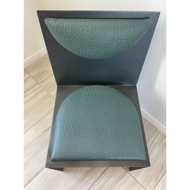 Mid-Century Modern Kelly Wearstler Bronze and Ostrich Leather Accent Chair For Sale - Image 3 of 13